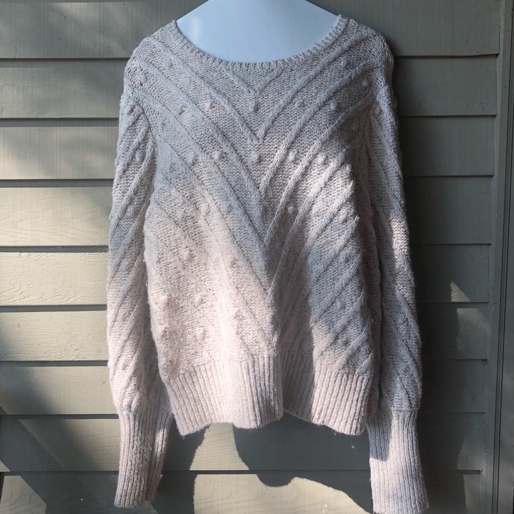 Gap Oatmeal peplum sleeve knit
